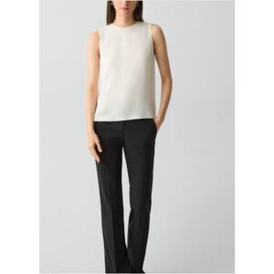 Theory Women's Straight Shell Sleeveless Tank Cami Top NWT 198 Ivory Sz S IRRG
